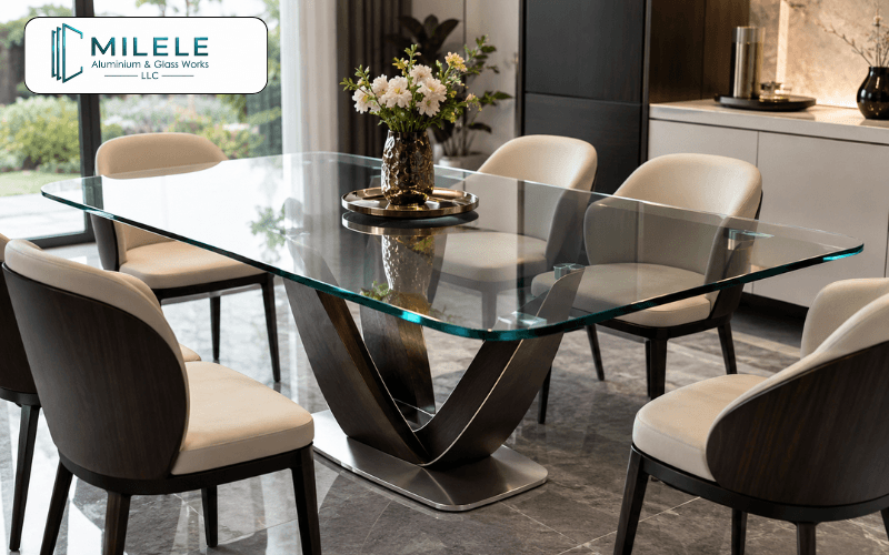 Custom Glass Table Tops Dubai