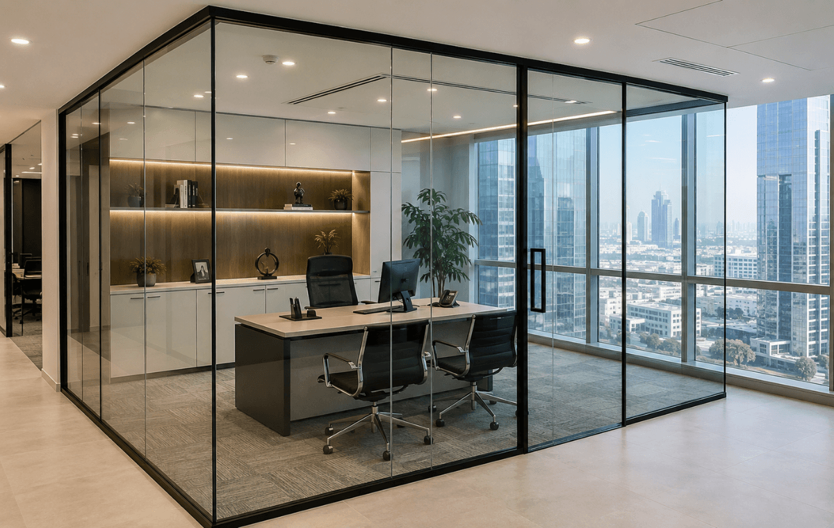 Glass Office Cabin Designs