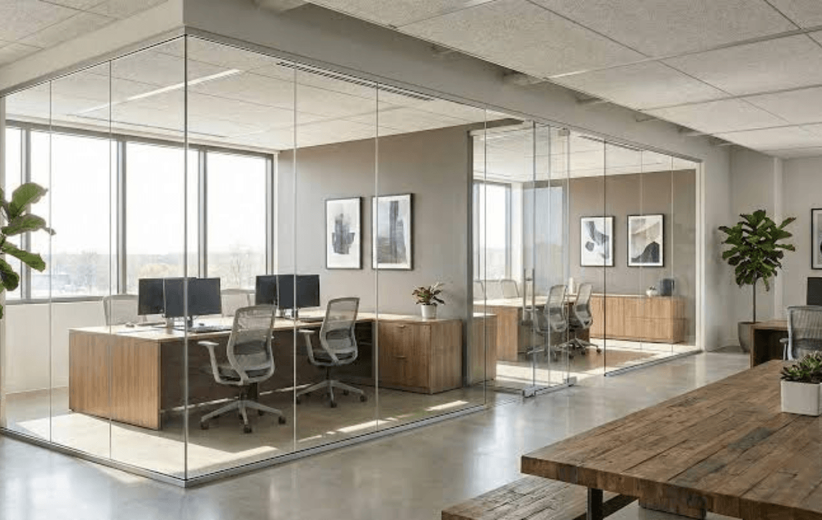 Frameless Glass Partition for Office