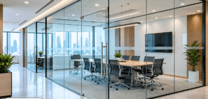 Frameless Glass Partition for Office